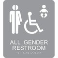 Nmc All Gender Restroom Braille Ada Sign, ADA23GR ADA23GR